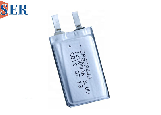 Customize CP502440 3.0V 1200mAh Ultra Thin Battery Li-MnO2 Pouch Cell For RFID GPS