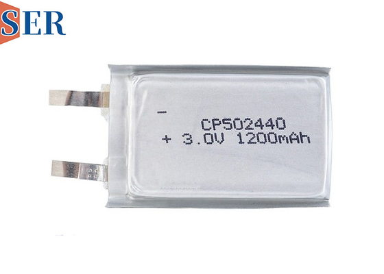 Customize CP502440 3.0V 1200mAh Ultra Thin Battery Li-MnO2 Pouch Cell For RFID GPS