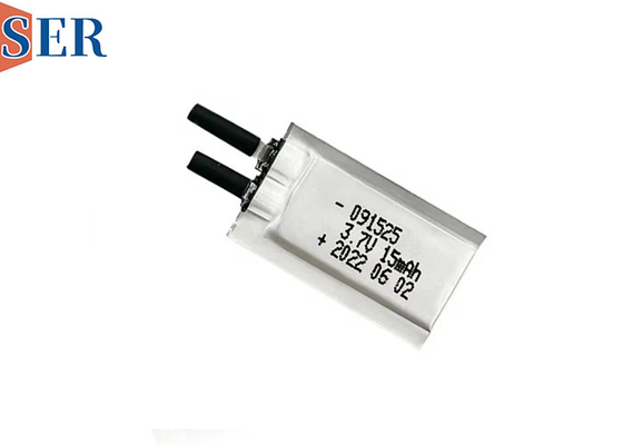 Customize 3.7V ultra thin pouch cell 091525 rechargeable lithium polymer battery for wearable devices