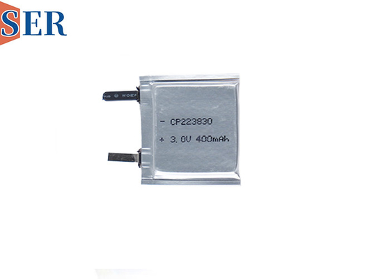 Custom Non-rechargeable Pouch Cell LiMnO2 Battery CP223830 3.0V 400mAh for wearable device