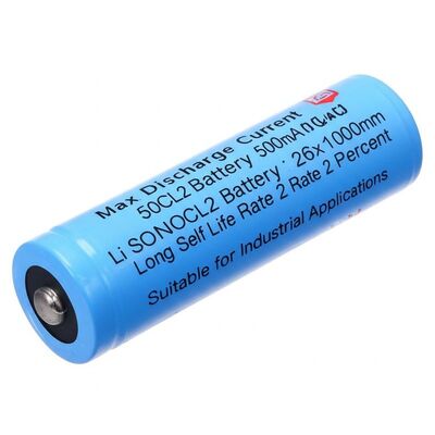 Max Discharge Current 500mA Li SOCL2 Battery 26x100mm Long Self Life Rate 2 Percent Suitable for Industrial Applications
