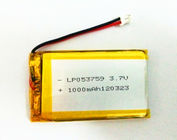 Ultra Thin Lithium Polymer Battery 503759 3.7V 1300mAh Cycle Life 500 For GPS Tracker