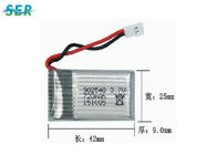 High Power 3.7 Volt Drone Battery , 902540 Drone Lithium Ion Battery With PCB PCM
