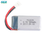 Flexible Lithium Polymer RC Drone Battery 752035 3.7v 380mah 20C 30C High Discharge Rate