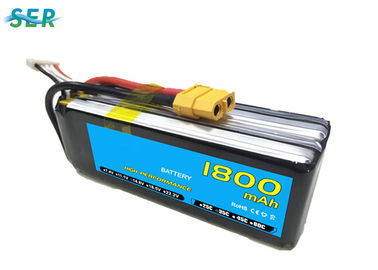 Rechargeable RC Car Battery 35C 14.8V 1800mAh Li Polymer For Mini Helicopter / Airplane