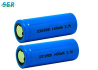 Flat Top Li Ion Battery Cell , 3.7V Lithium Ion Rechargeable Battery 1400mAh 18500