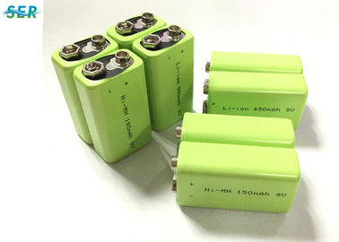 Nimh 9V Lithium Battery , 180mAh Lithium Ion Rechargeable Battery For Smoke Detector
