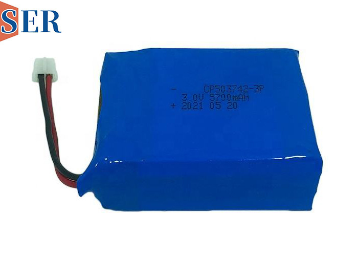 Customized 3.0V 5700mAh Soft Primary Lithium Battery Pack  CP503742-3p
