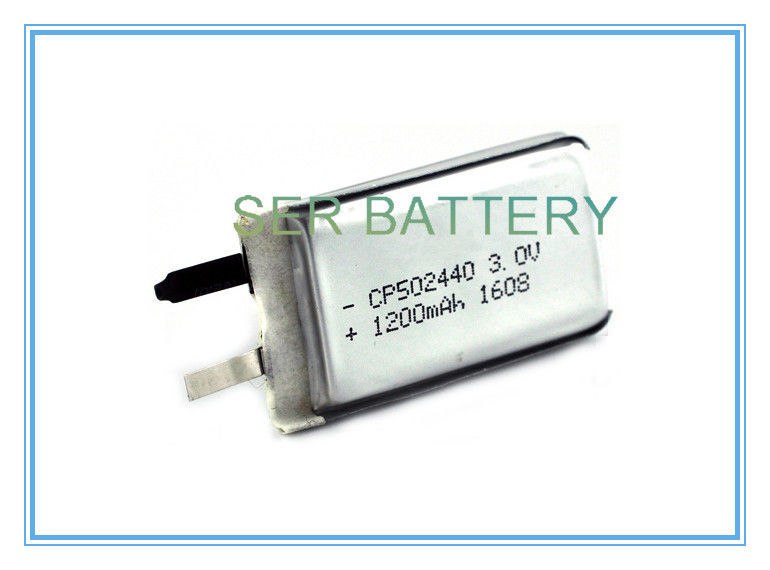 CP502440 Flat Lithium Polymer Battery , 3.0V Lithium Ion Flat Cell Shape Customized