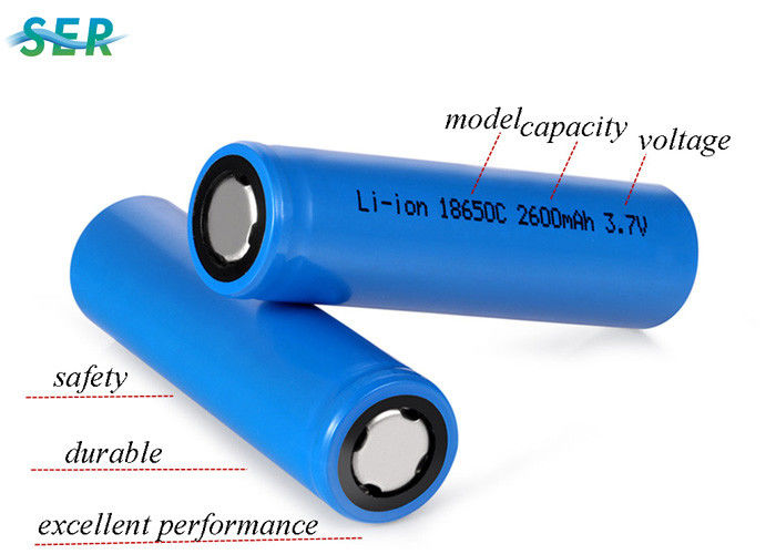 High Drain Battery Rechargeable Lithium Ion 18650 3.7V 2600mah For Lamps / Lanterns