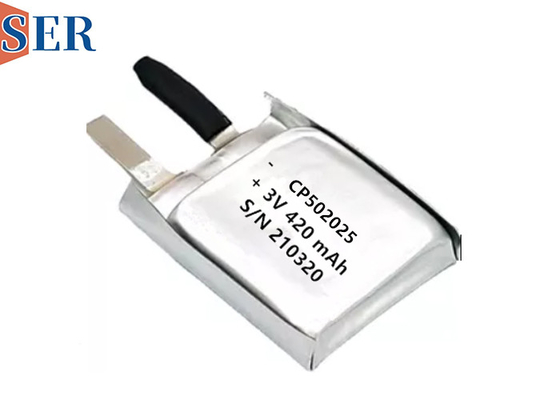 SER CP502025 Soft Package Lithium Manganese Battery Of 3.0V Li-MnO2 Battery