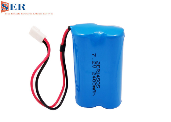 2ER14505 2S1P Li SOCL2 Battery ER14505-2S 7.2V 2400mah Wire Connector For Meter