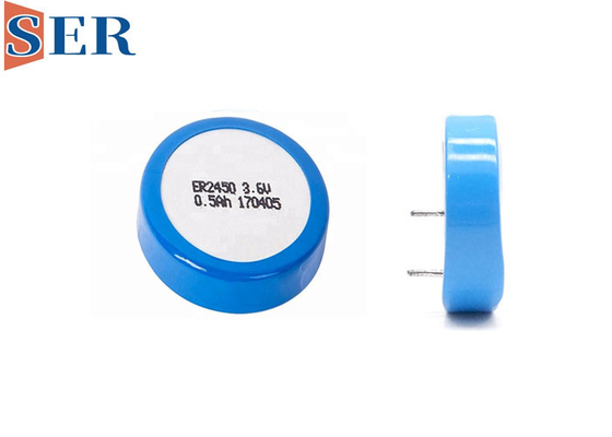 MSDS Buckle Type ER2450 Li SOCl2 Battery ER2450T Wafer Cells
